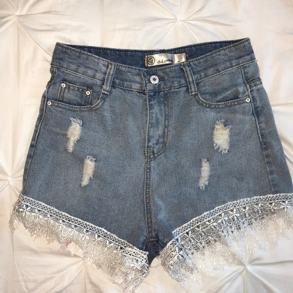 High-waisted Denim Shorts